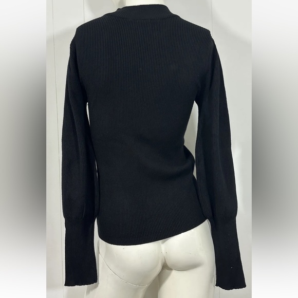 NWT Worthington Black Super Soft Long Sleeve Sweater Top mock neck size M - Picture 5 of 8
